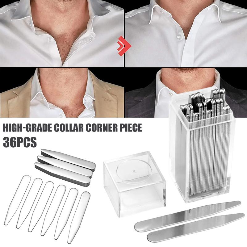 Collar Stay Metal - 36 piezas de acero inoxidable para
