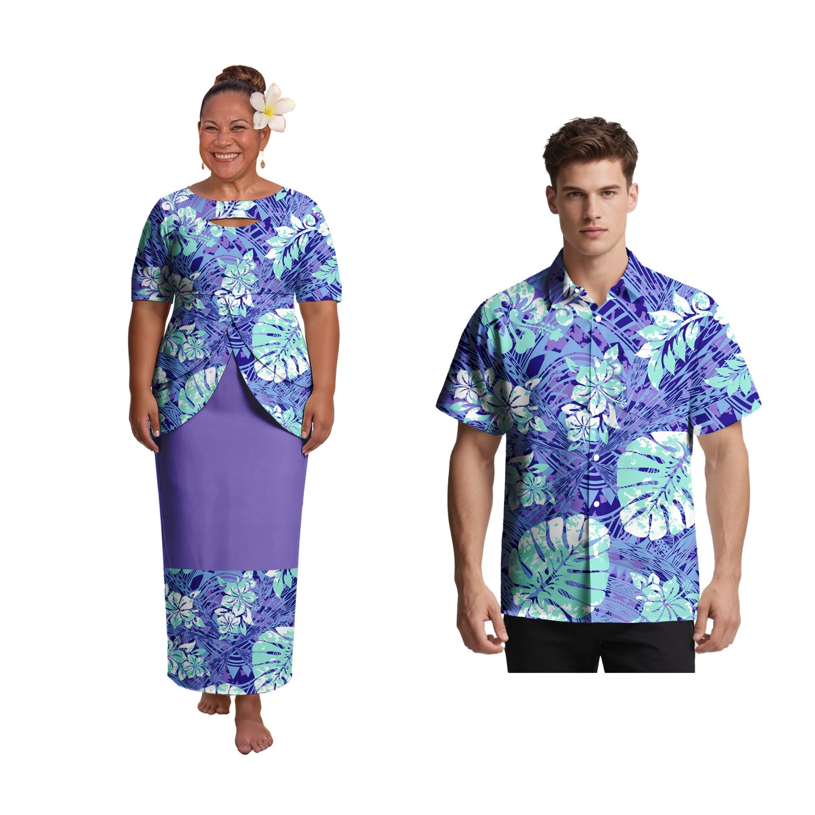 Men'S Hawaiian Formal Wear - Puletasi Samoano de Playa, Ropa Elegante