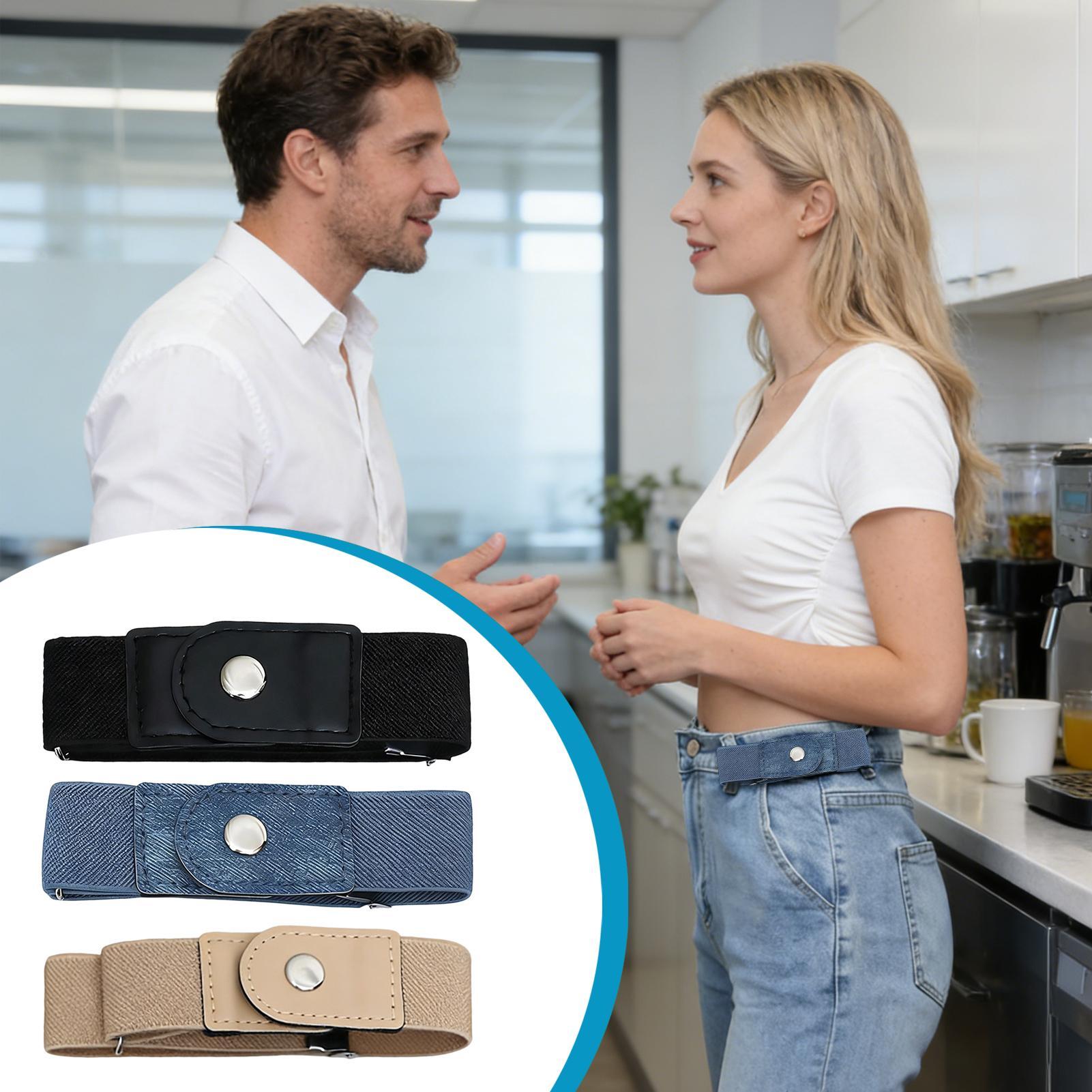 1 par de cinturones sin hebill - Men'S Formal Wear Belt reseña y precio
