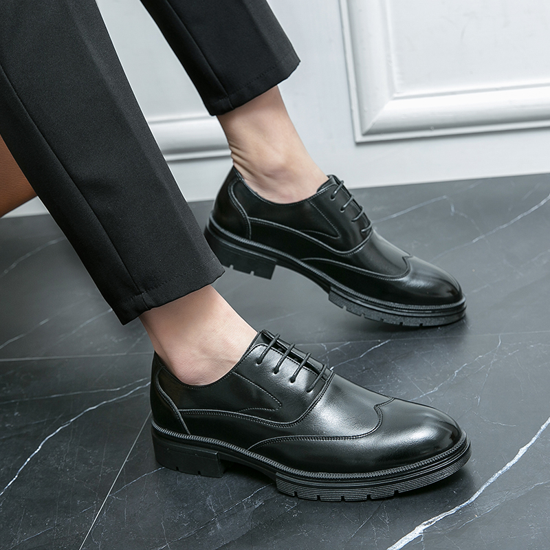 Nuevos zapatos de cuero para h - Large Men Formal Wear reseña y precio