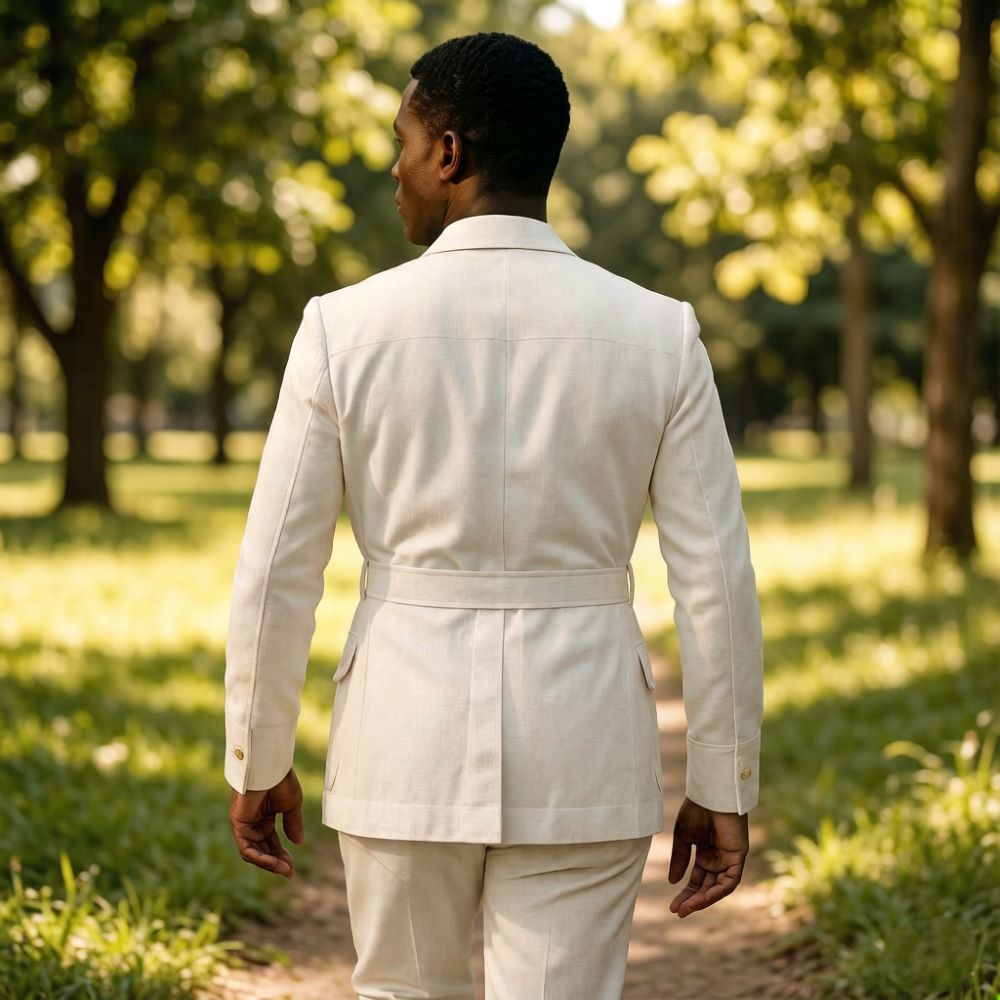 Trajes Safari de Lino Blanco p - Men'S Formal Wear Belt reseña y precio