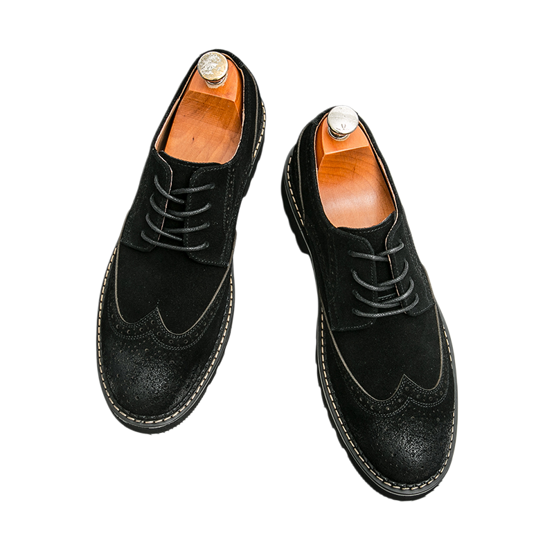 Zapatos Oxford de ante marrón  - Large Men Formal Wear reseña y precio