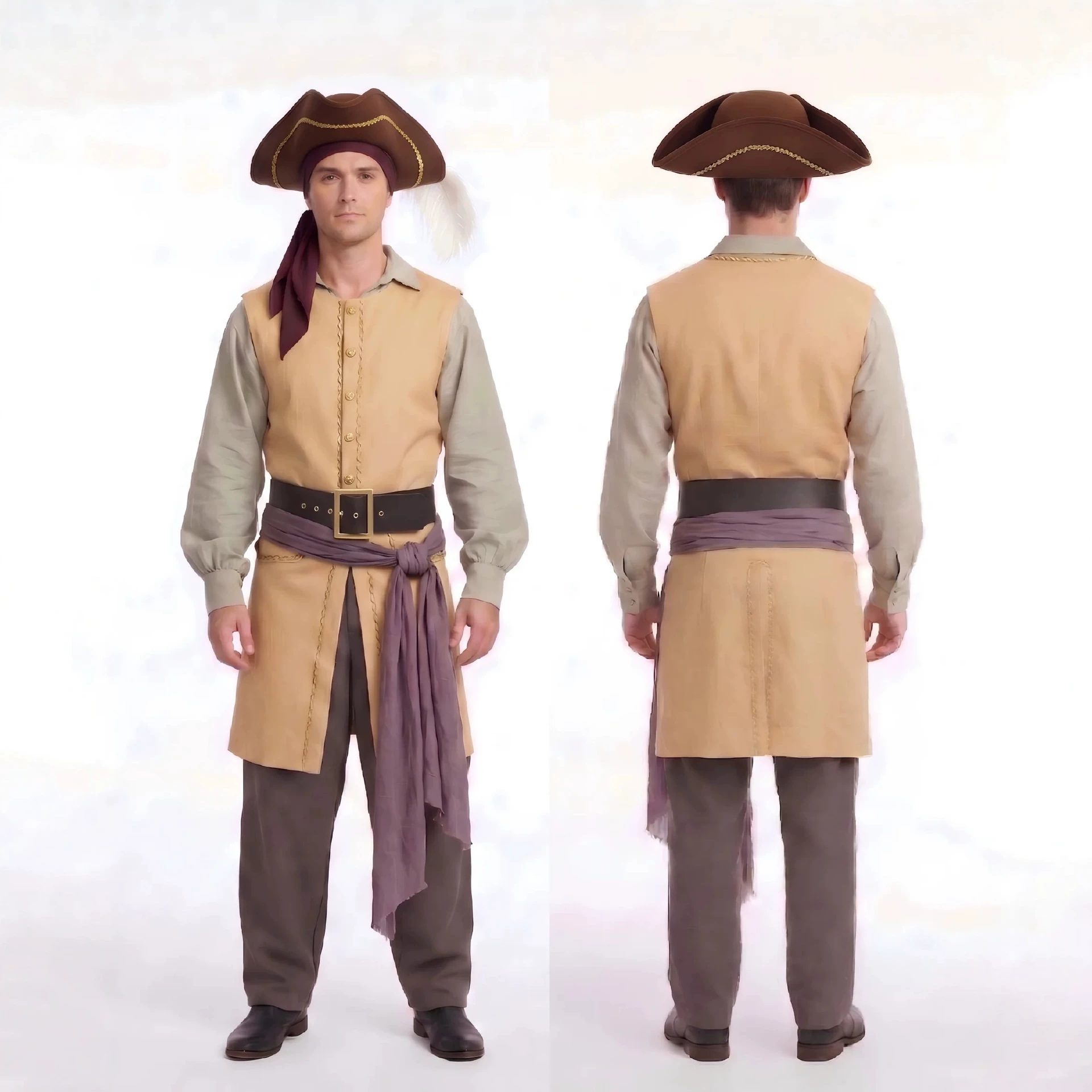 Disfraz de Pirata del Capitán  - Men'S Formal Wear Belt reseña y precio